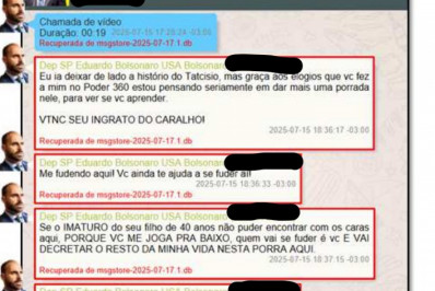 Mensagens da PF mostram Eduardo Bolsonaro xingando o pai e criticando apoio a Tarcísio de Freitas: 'ingrato'