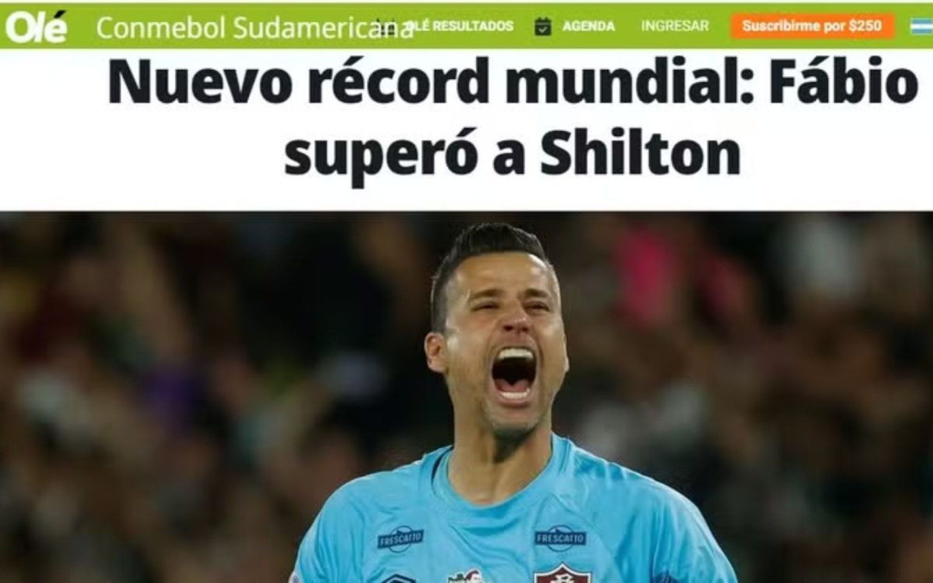 Fábio, do Fluminense, em destaque na imprensa internacional - Reprodução / Internet