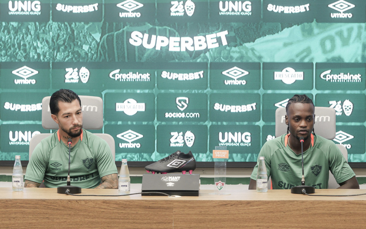 Lucho Acosta e Santi Moreno em coletiva