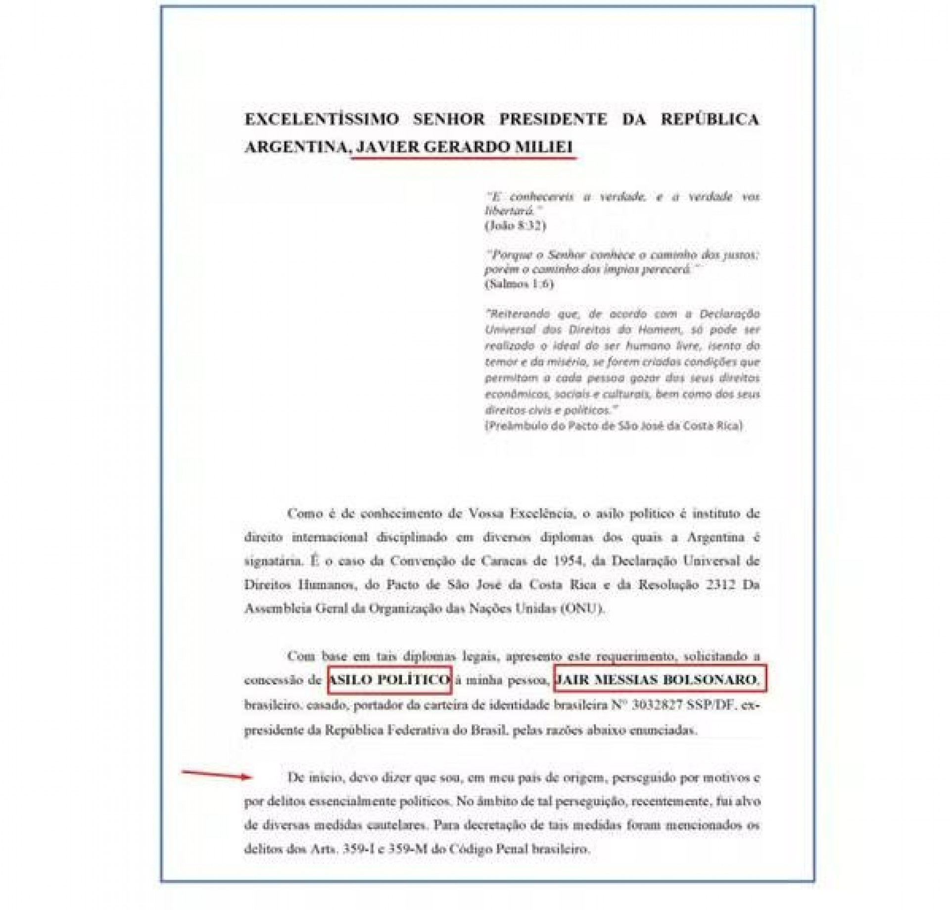 Página de documento achado no telefone do ex-presidente. Grifos foram feitos pela PF - Divulgação