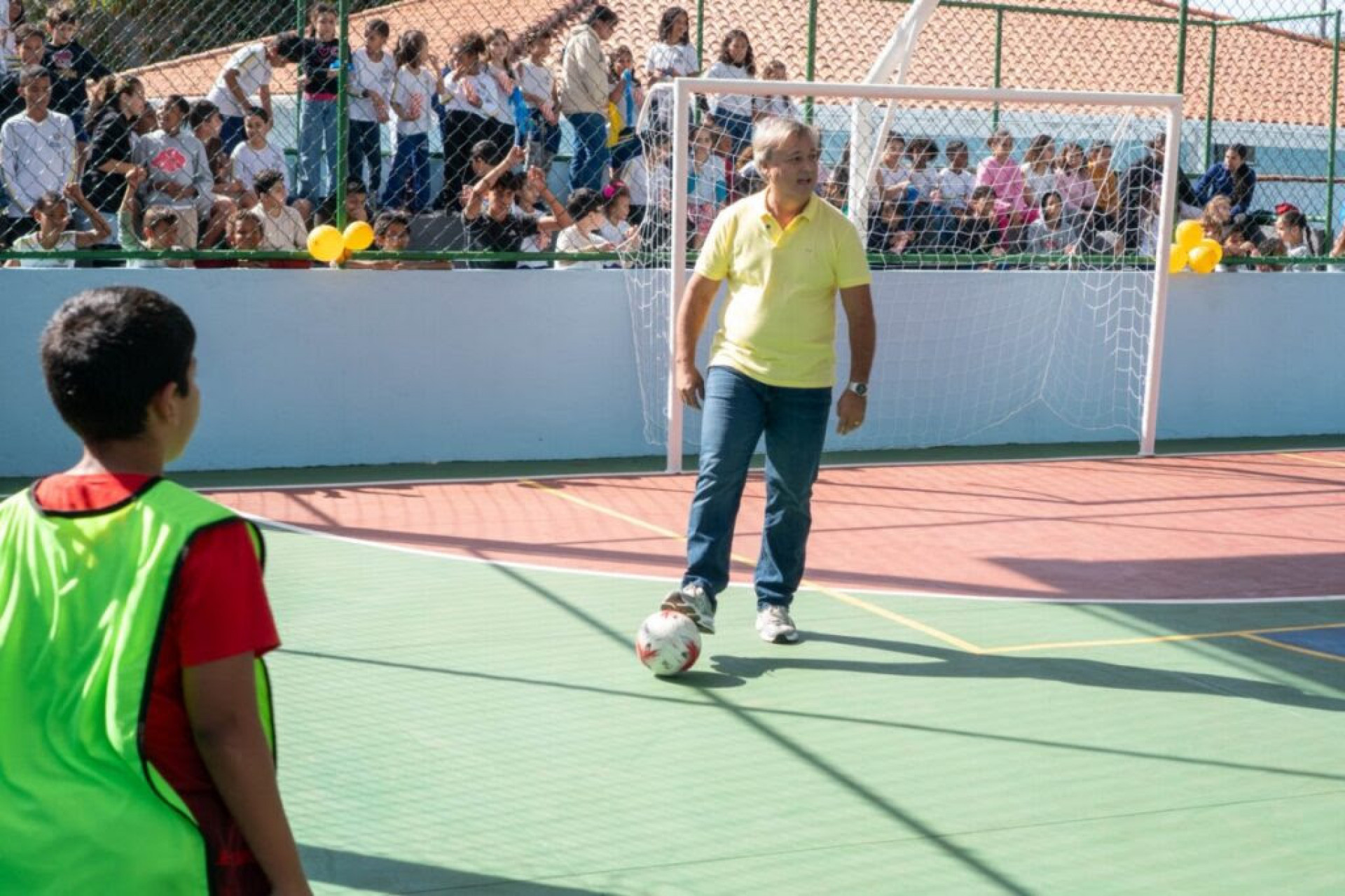 Inauguração da nova quadra poliesportiva na Escola Municipalizada Professora Eulina de Assis Marques - Ascom