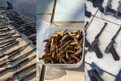Submetralhadora, pistola e revólver: mais de 100 armas são apreendidas em sítio no interior de SP