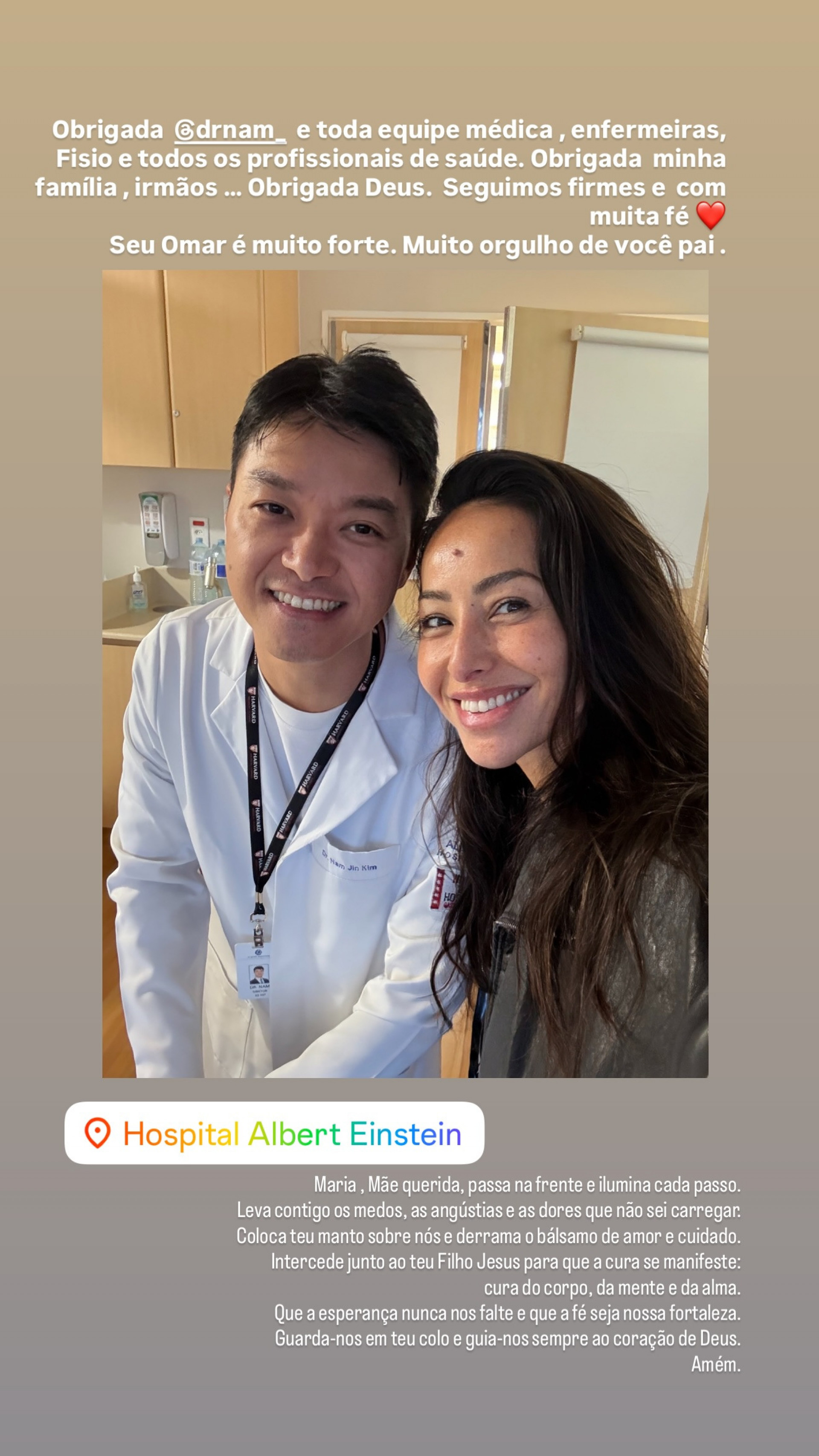 Sabrina Sato agradece equipe médica e fala sobre recuperação do pai após cirurgia - Reprodução / Instagram