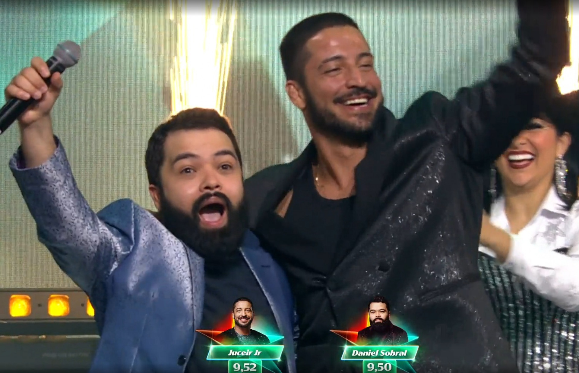 Juceir Jr e Daniel Sobral durante o 'Estrela da Casa' - Reprodução de vídeo/ TV Globo