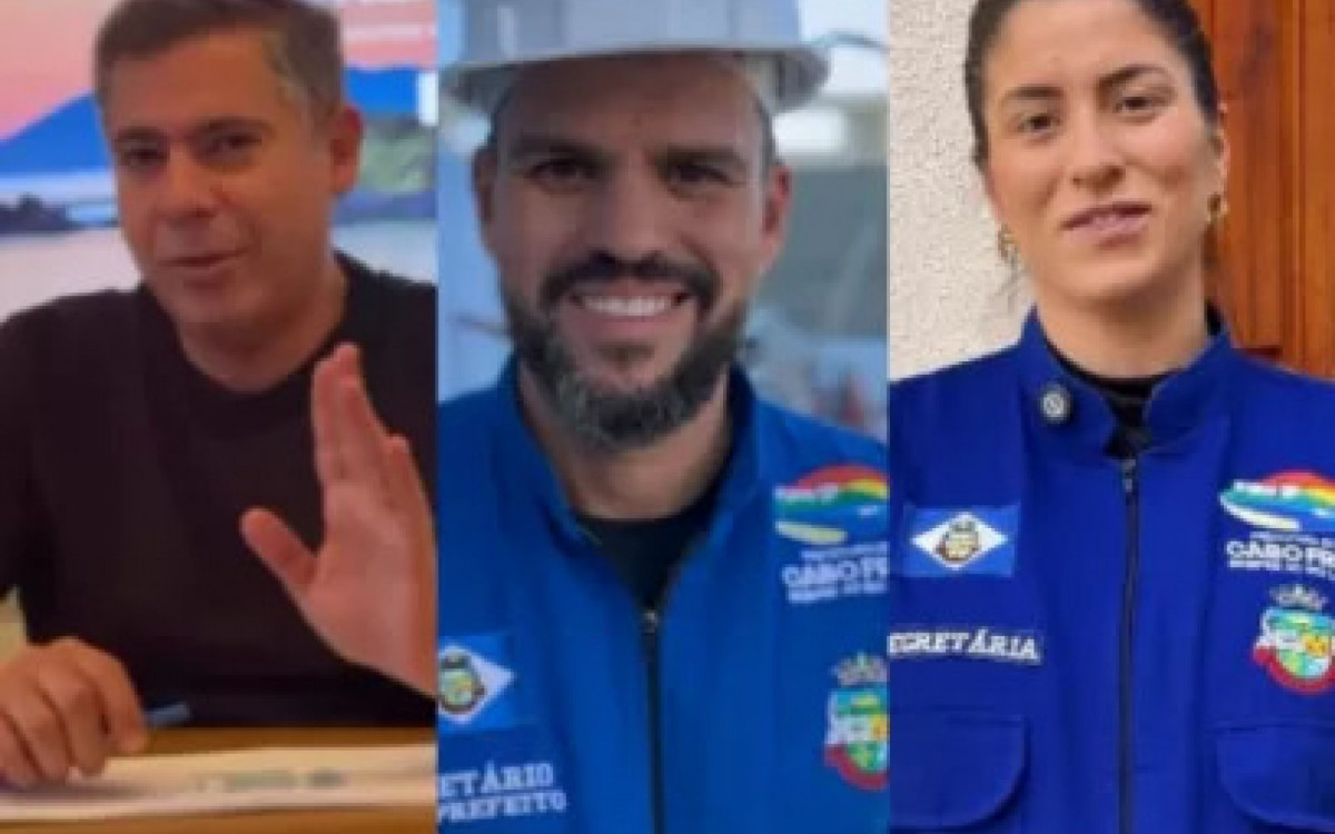 Prefeito Dr. Serginho, vice Miguel Alencar e secretária Camila Saraiva