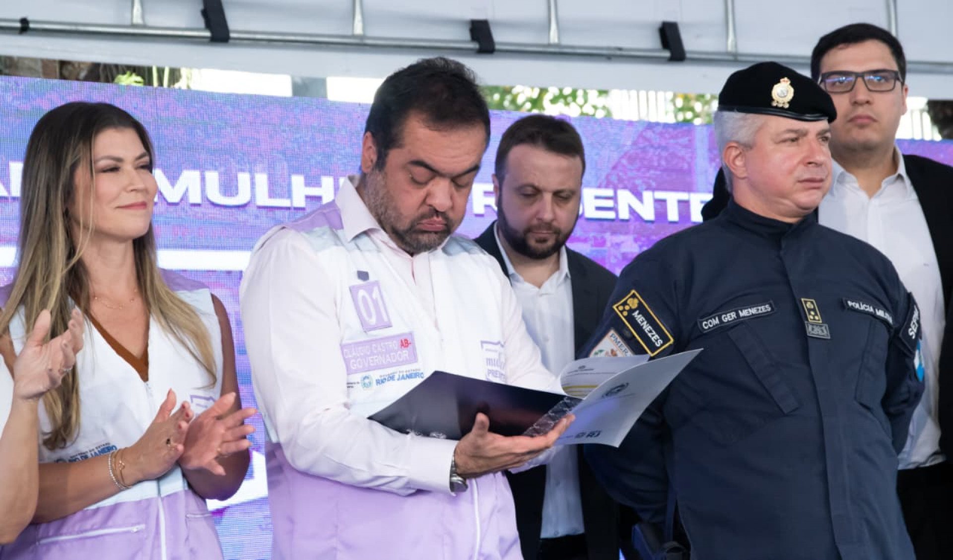 Governador Cláudio Castro participou do lançamento da base do Mulher Presente - Érica Martin / Agência O Dia