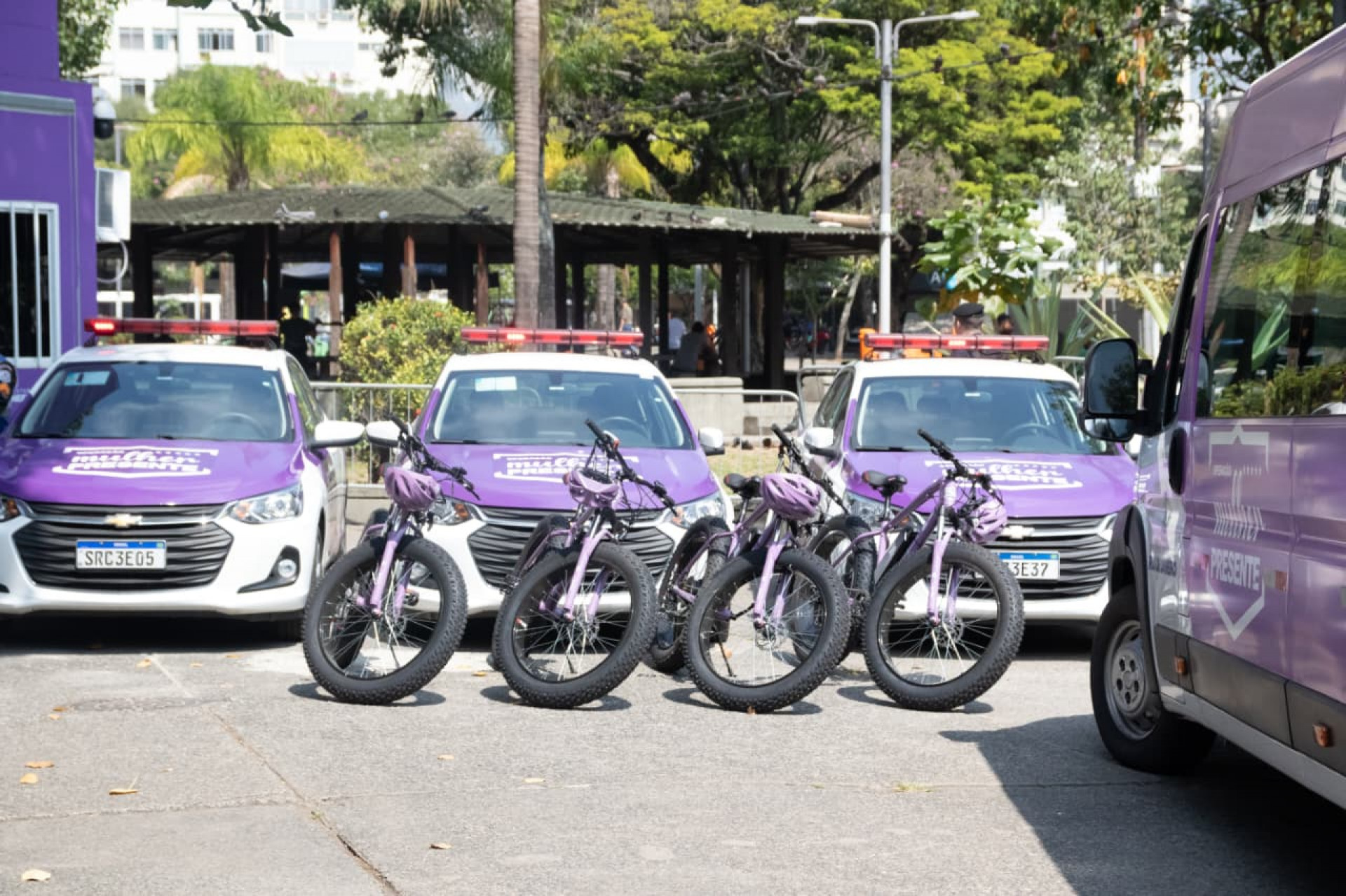 Base do Mulher Presente terá três viaturas, bicicletas e uma van para ocorrências - Érica Martin / Agência O Dia
