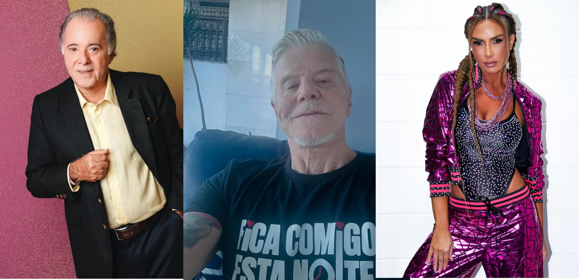 Tony Ramos, Miguel Falabella e Nicole Bahls - Reprodução/Instagram