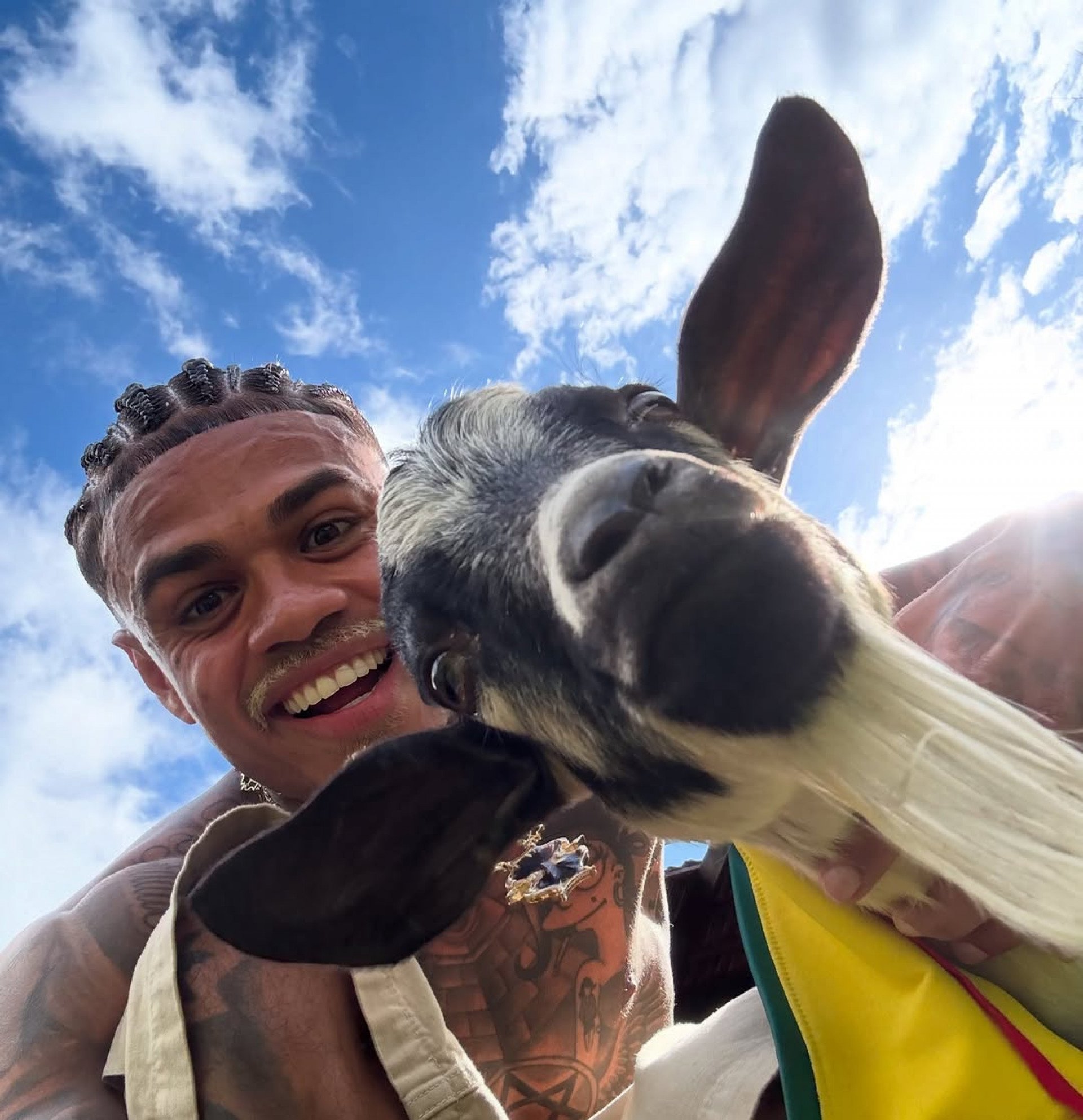 MC Cabelinho adota bode - Reprodução / Instagram