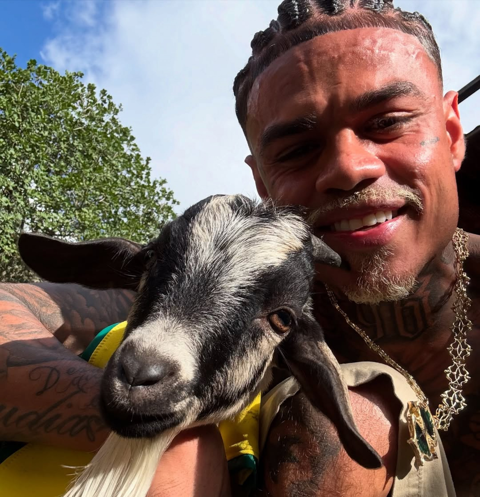 MC Cabelinho adota bode - Reprodução / Instagram