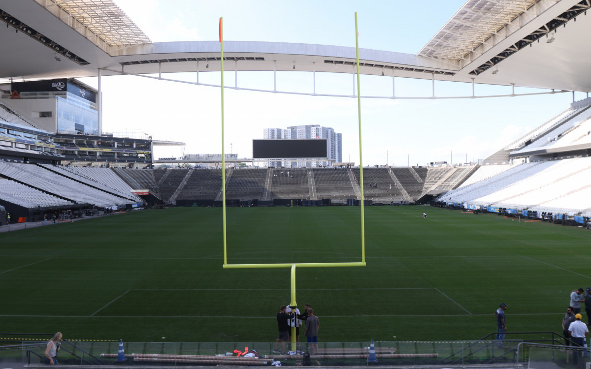 Estádio do Corinthians passa por adaptações para receber jogo da NFL - José Manoel Idalgo/ Agência Corinthians