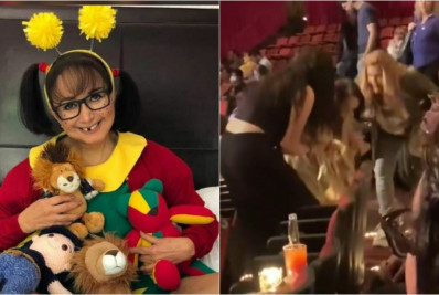 Maria Antonieta de las Nieves, a eterna Chiquinha, leva tombo em escada de teatro