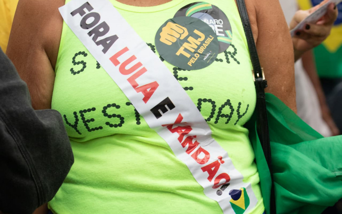 Manifestantes pediram pris&otilde;es do presidente Lula e do ministro Alexandre de Moraes