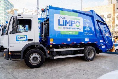 Caxias começa a usar novas caçambas e caminhões de lixo sustentáveis