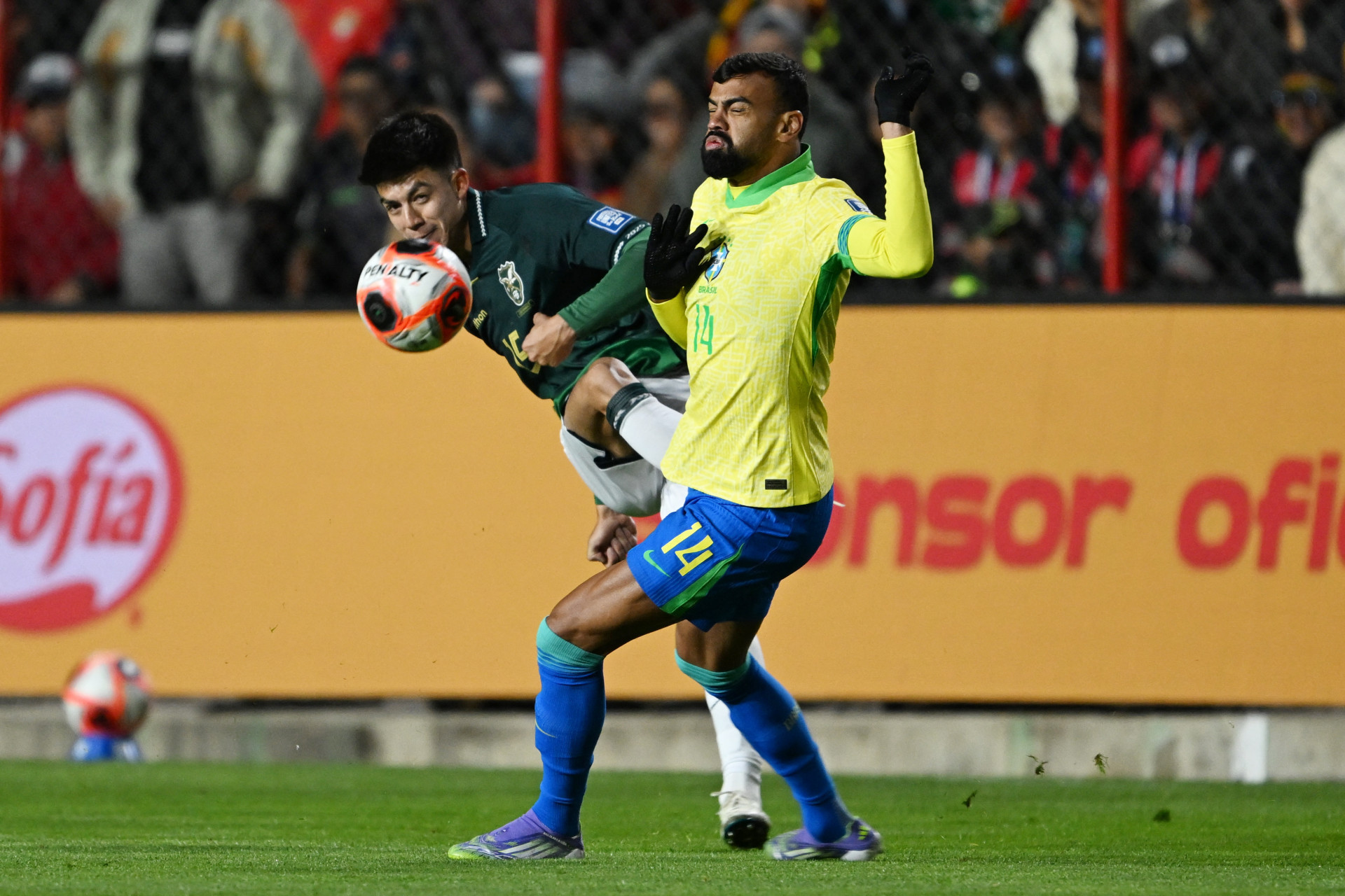 Fabr&iacute;cio Bruno no jogo entre Bol&iacute;via e Brasil - Aizar Raldes / AFP