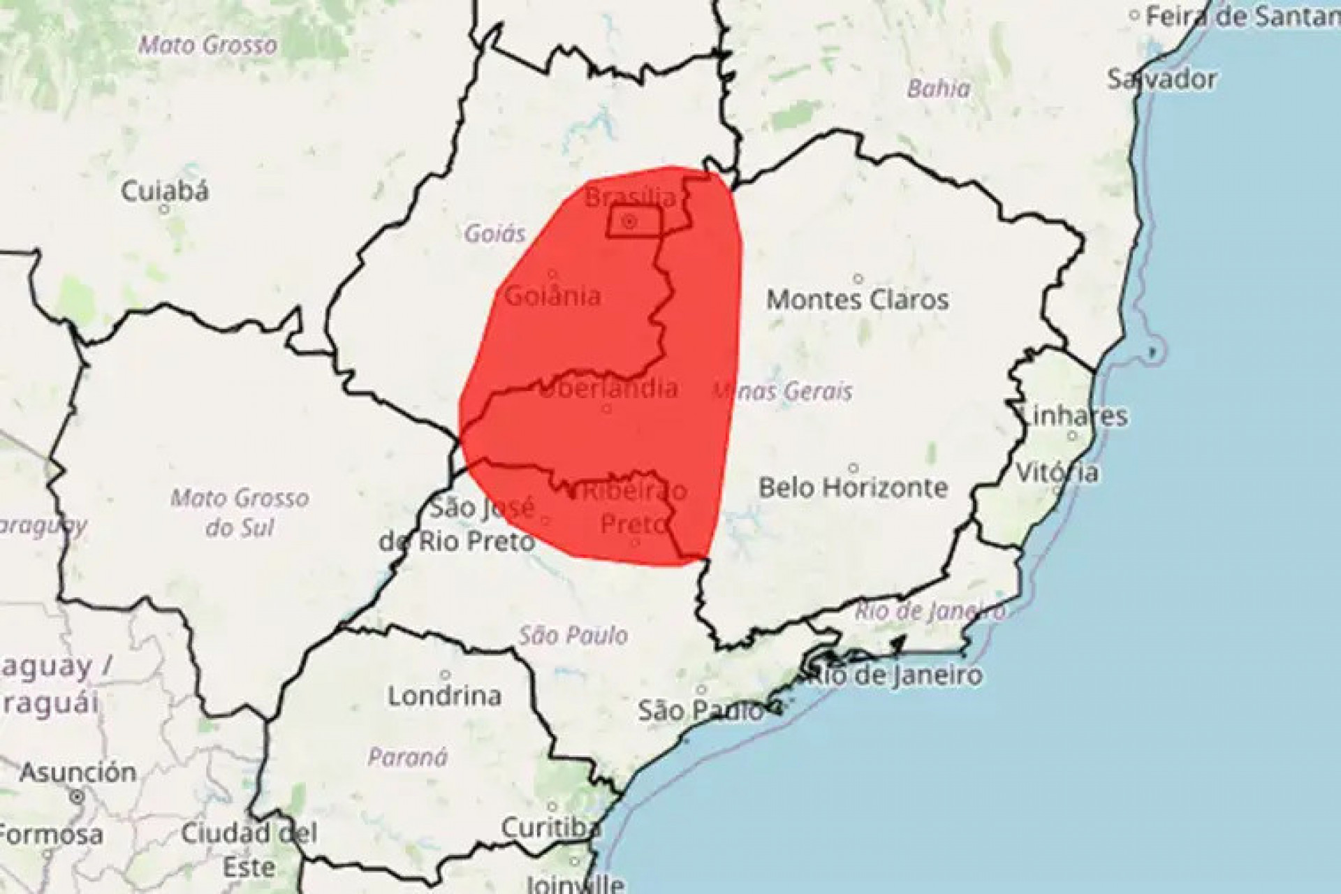 Grande risco de inc&ecirc;ndios florestais e &agrave; sa&uacute;de.  -  Inmet/Divulga&ccedil;&atilde;o 