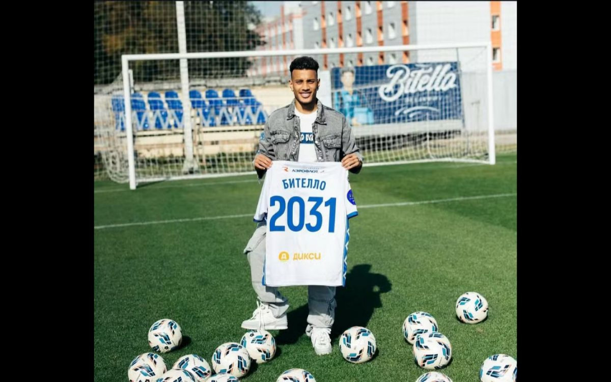 Bitello soma 13 gols e 14 assistências em 71 jogos pelo Dínamo Moscou