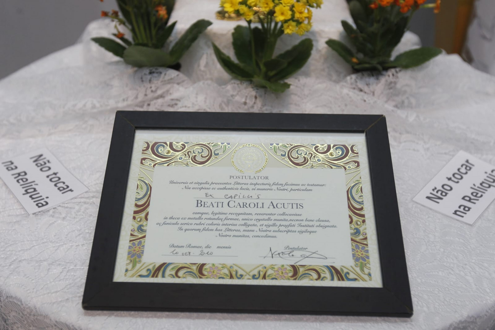 Exposição da relíquia do mais novo santo canonizado, São Carlo Acutis, atrai devotos no Centro do Rio - Reginaldo Pimenta/Agência O Dia