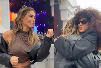 Paolla Oliveira se diverte com Taís Araujo em festival