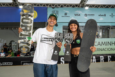 Skatistas Ivan Monteiro e Maria Lúcia vencem o SLS Select Series Saquarema