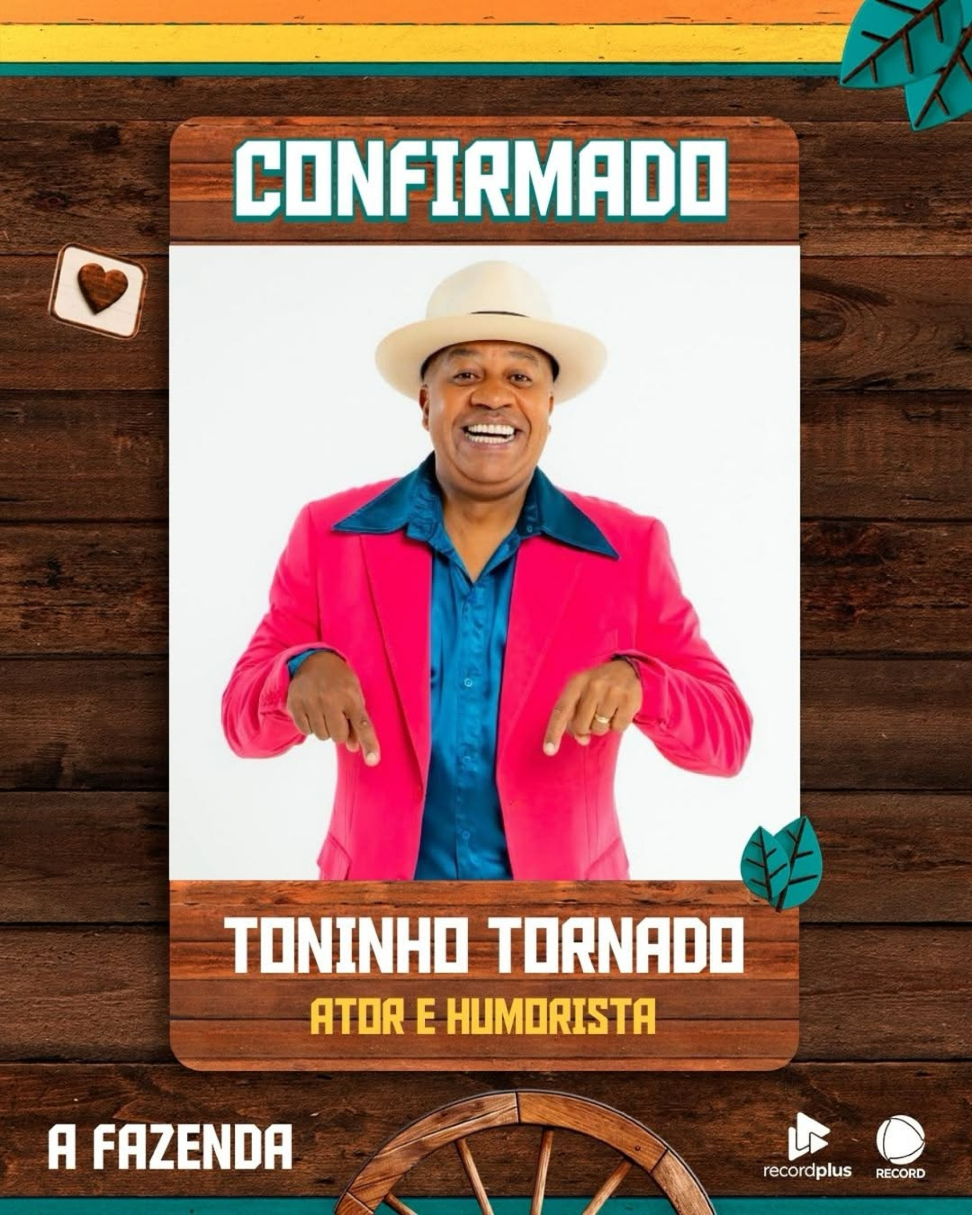 Toninho Tornado integra a 17ª edição de 'A Fazenda', da Record - Reprodução / Instagram