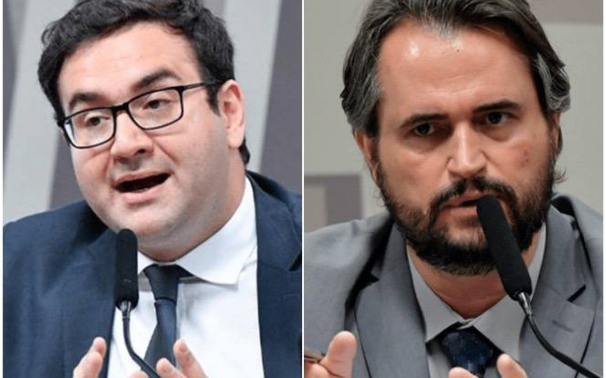 Caio Seabra, diretor da Agência Nacional de Mineração e Rodrigo Teixeira, ex-diretor da PF  -  Reprodução/Agência Senado