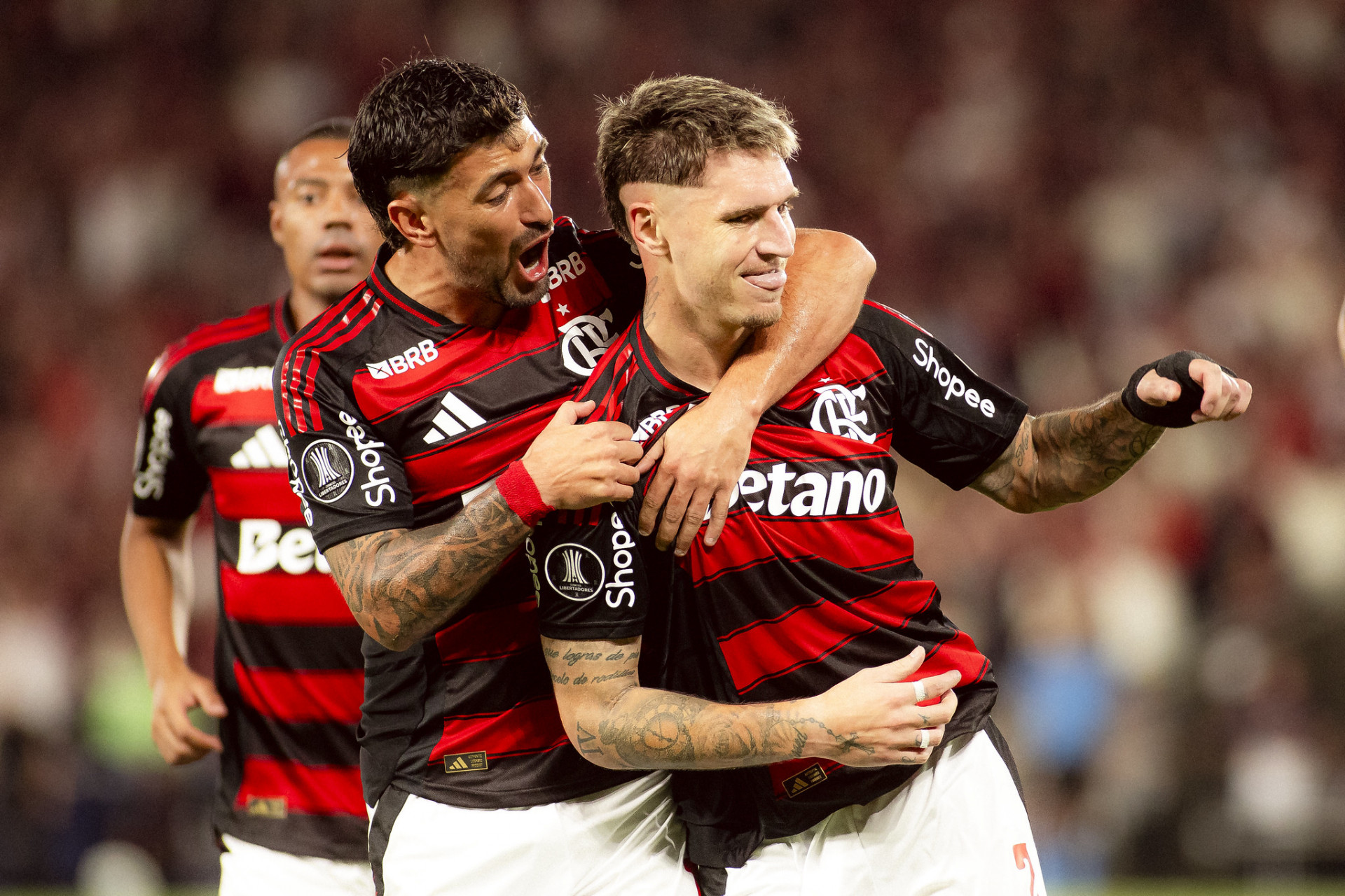 Flamengo enfrentou o Estudiantes, nesta quinta-feira (18), no Maracanã, pelo jogo de ida das quartas de final da Libertadores - Adriano Fontes/Flamengo