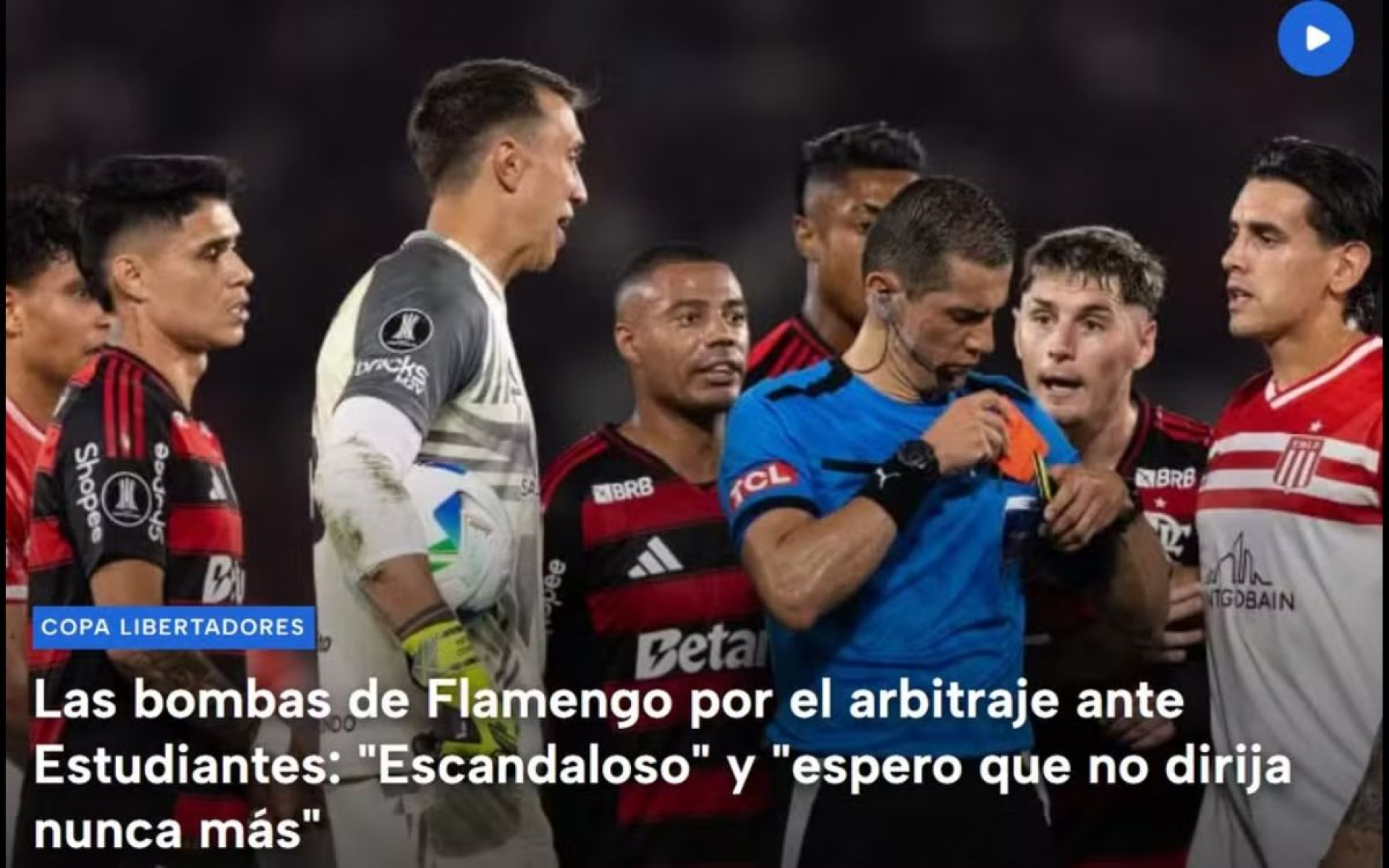 Imprensa argentina repercute derrota do Estudiantes para o Flamengo, no Maracanã - Reprodução / Internet