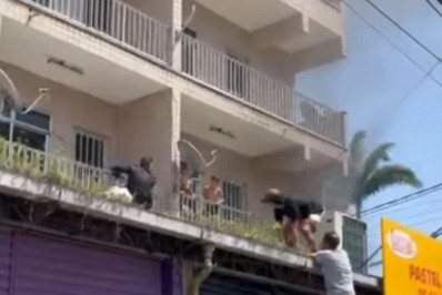 Vídeo! Incêndio atinge prédio em Santa Cruz