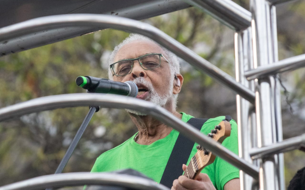  Gilberto Gil participa de protesto em Copacabana - Érica Martin/Agência O DIA