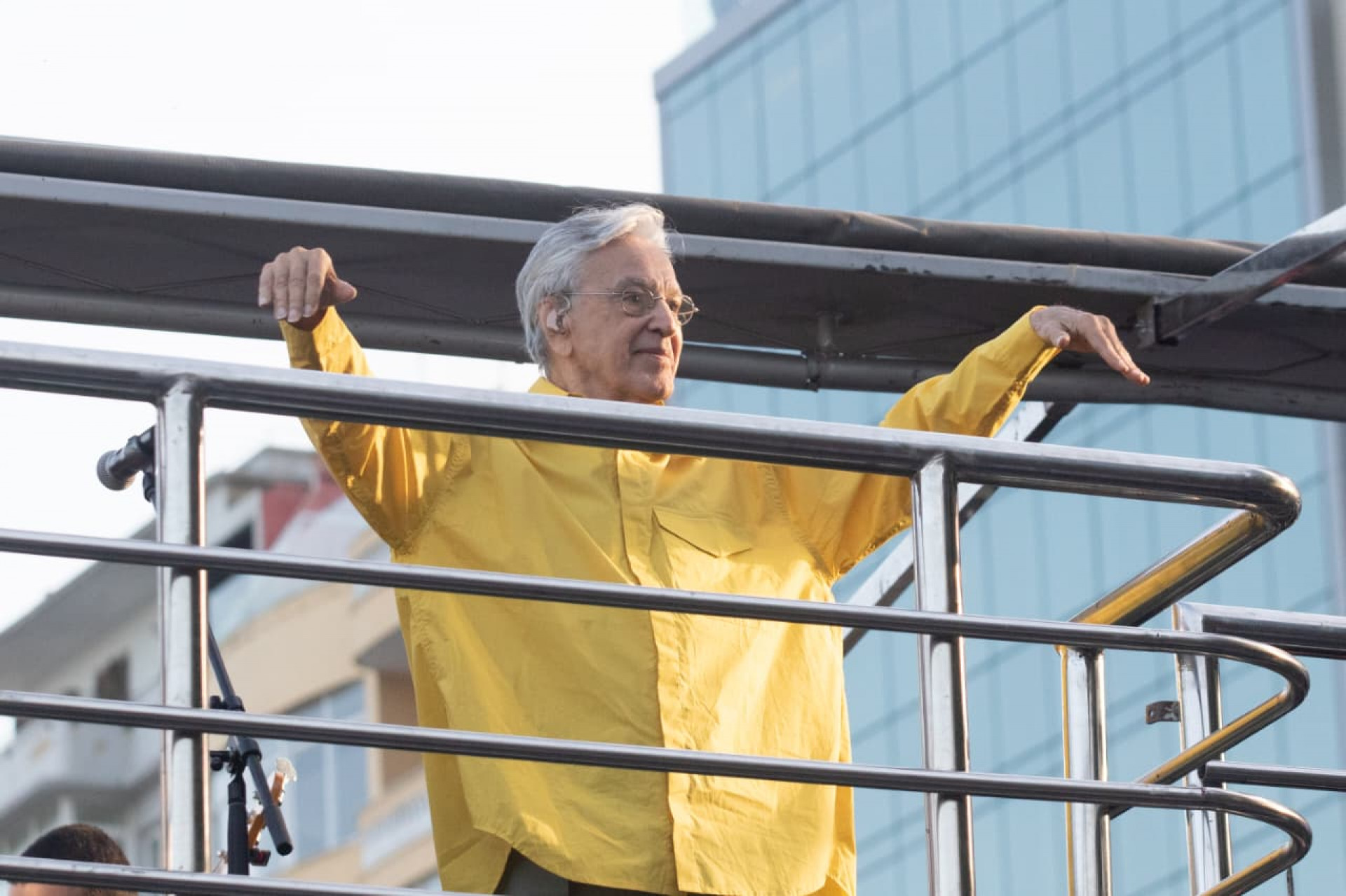 Caetano Veloso foi um dos artistas que se apresentou na manifestação em Copacabana - Érica Martin/Agência O DIA