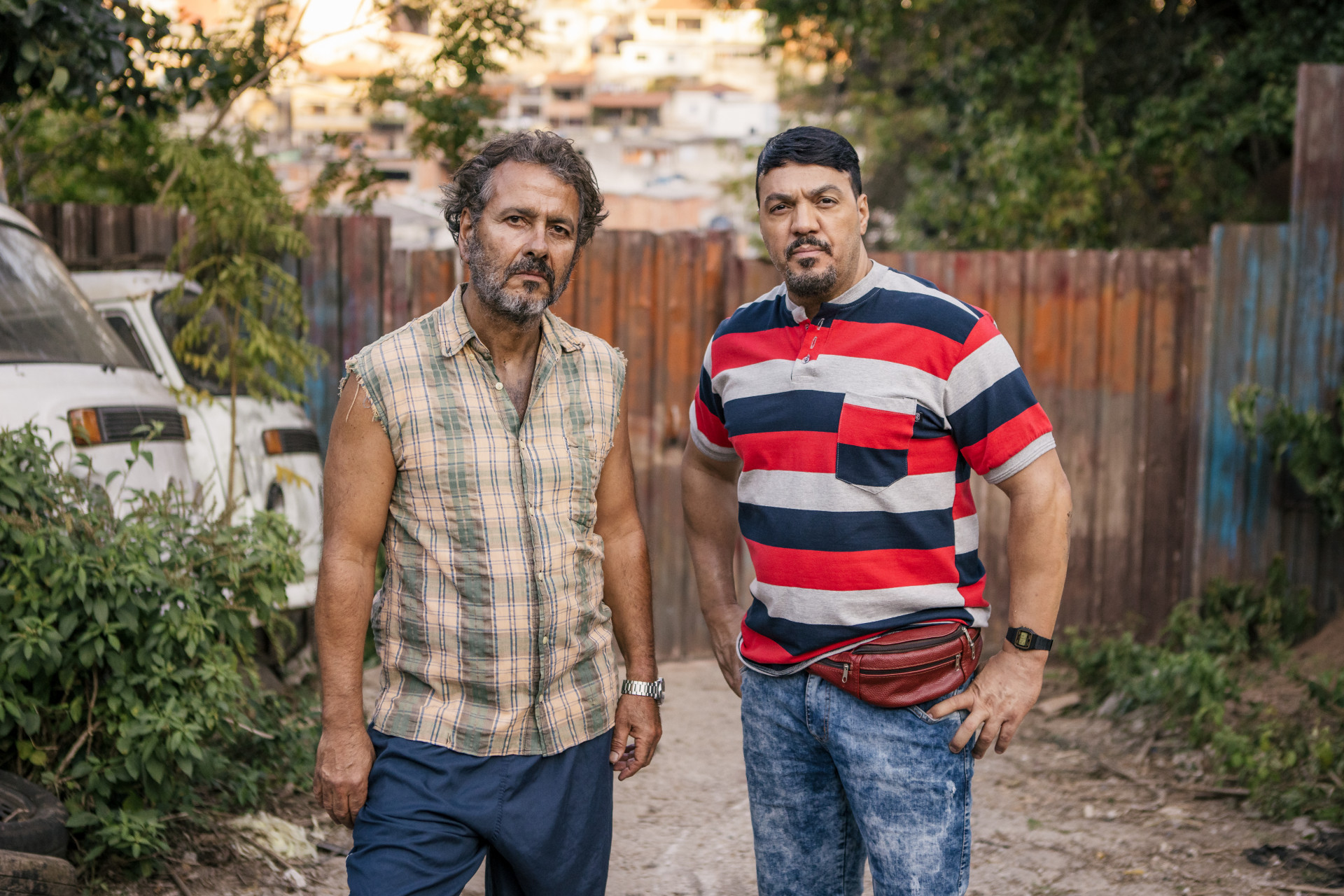 Três Graças: Joaquim (Marcos Palmeira) e Misael (Belo) são amigos - Fabiano Battaglin / TV Globo