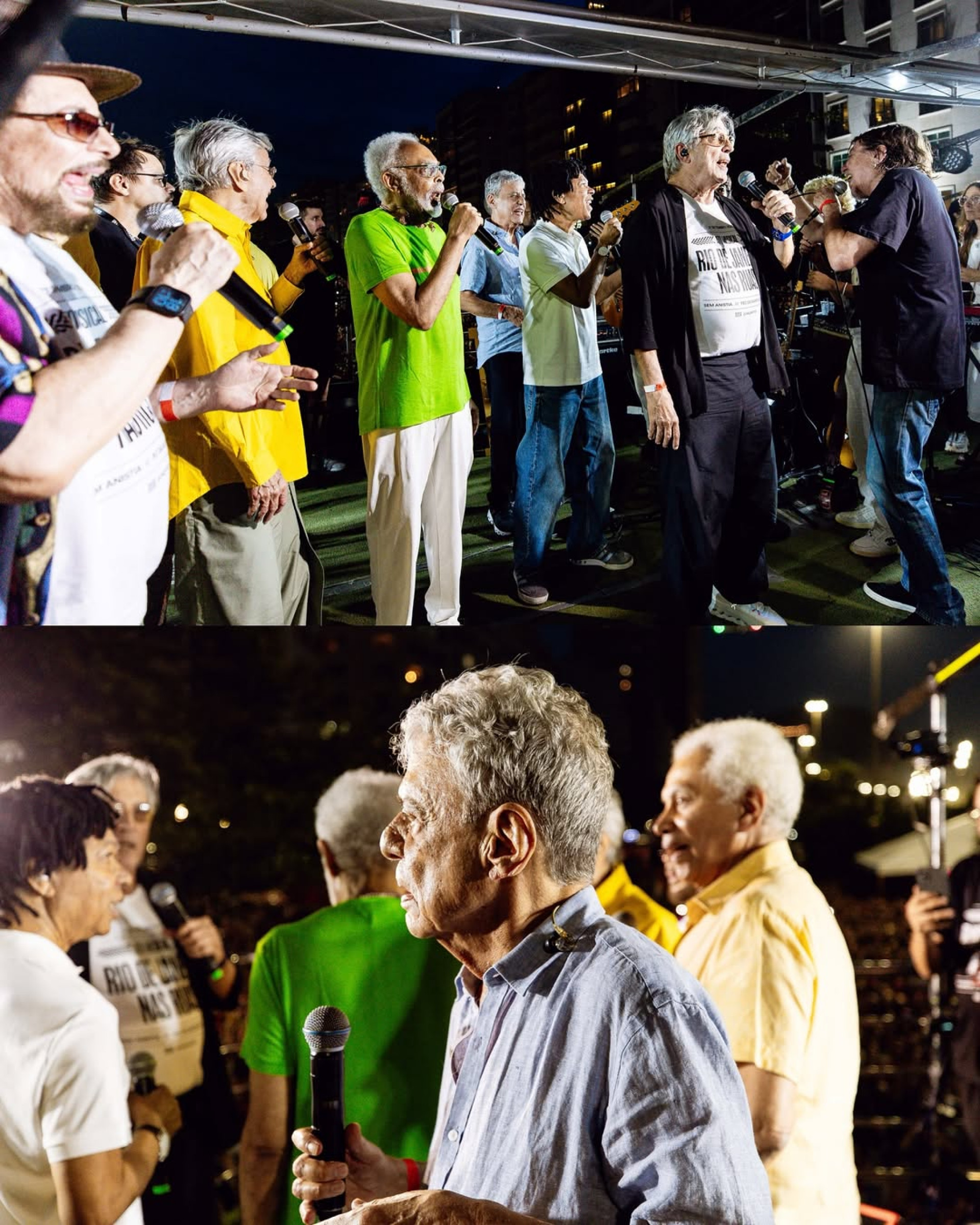 Geraldo Azevedo, Caetano Veloso, Gilberto Gil e mais artistas em ato contra PEC da Blindagem em Copacabana, Zona Sul do Rio - Reprodução / Instagram