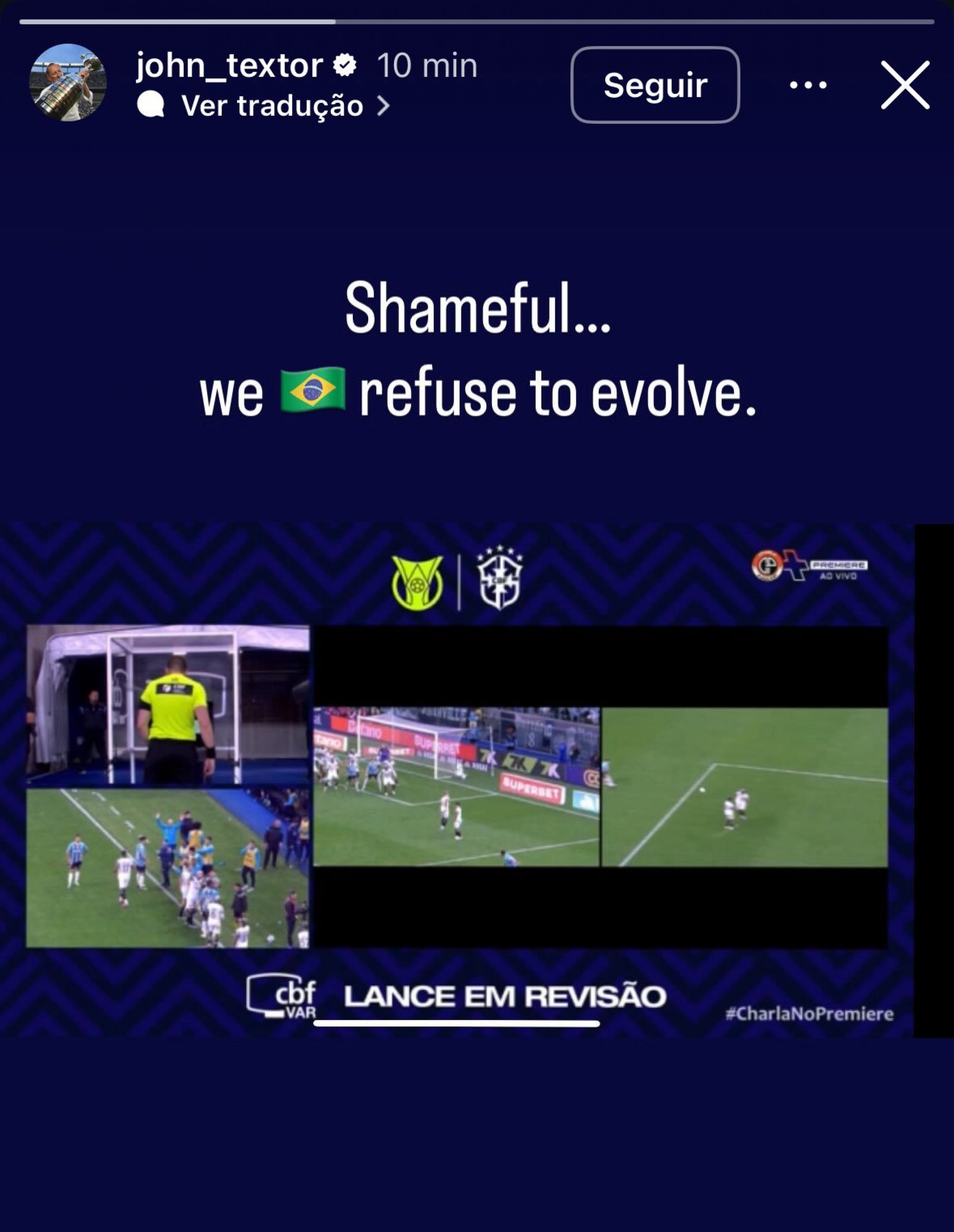 Publica&ccedil;&atilde;o de Textor no story do Instagram - Reprodu&ccedil;&atilde;o/Instagram