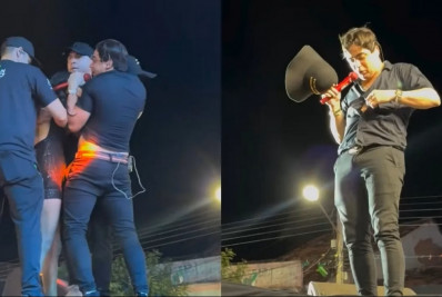 Vídeo: Fã invade show de Natanzinho Lima e morde cantor ao vivo