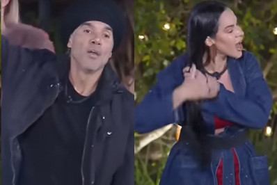 A Fazenda: Fernando joga água na cara de Tàmires durante discussão