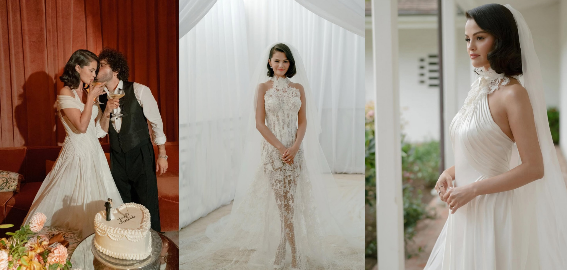 Selena Gomez exibiu os vestidos que usou na cerimônia de casamento - Reprodução/Instagram