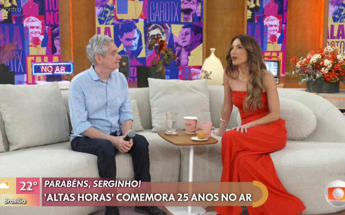 Serginho Groisman com Patrícia Poeta no 'Encontro' - Reprodução/TV Globo