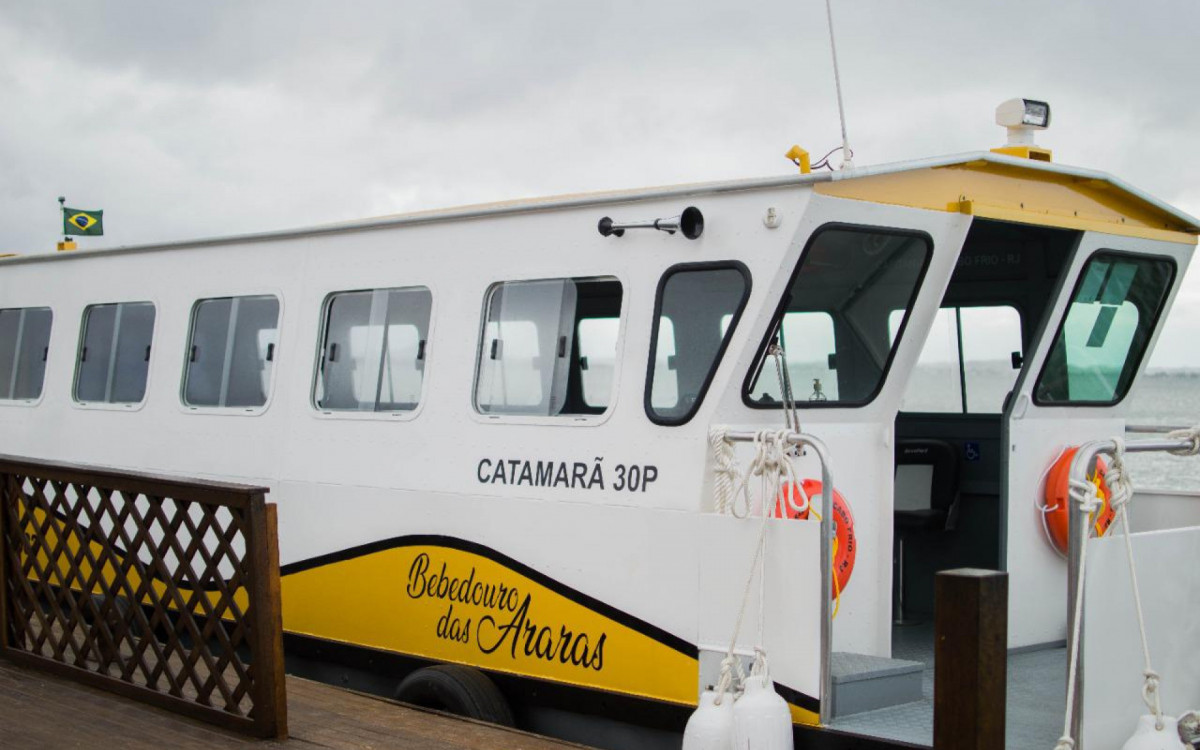 O sistema de catamarã de Araruama tem capacidade para transportar até 360 passageiros por dia