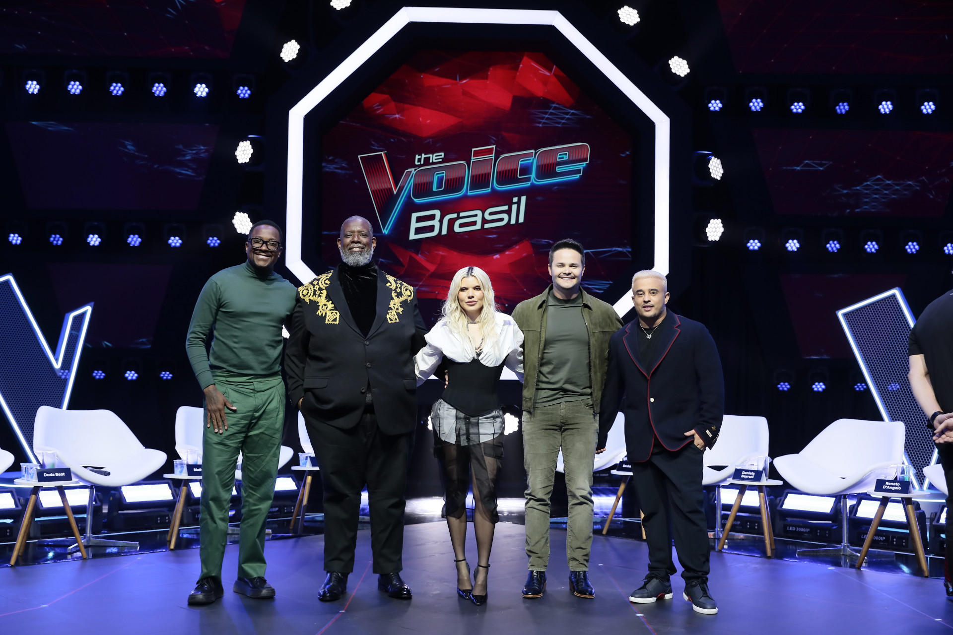Mumuzinho, Péricles, Duda Beat e Matheus e Kauan são os técnicos no 'The Voice Brasil' - Rogério Pallatta/SBT