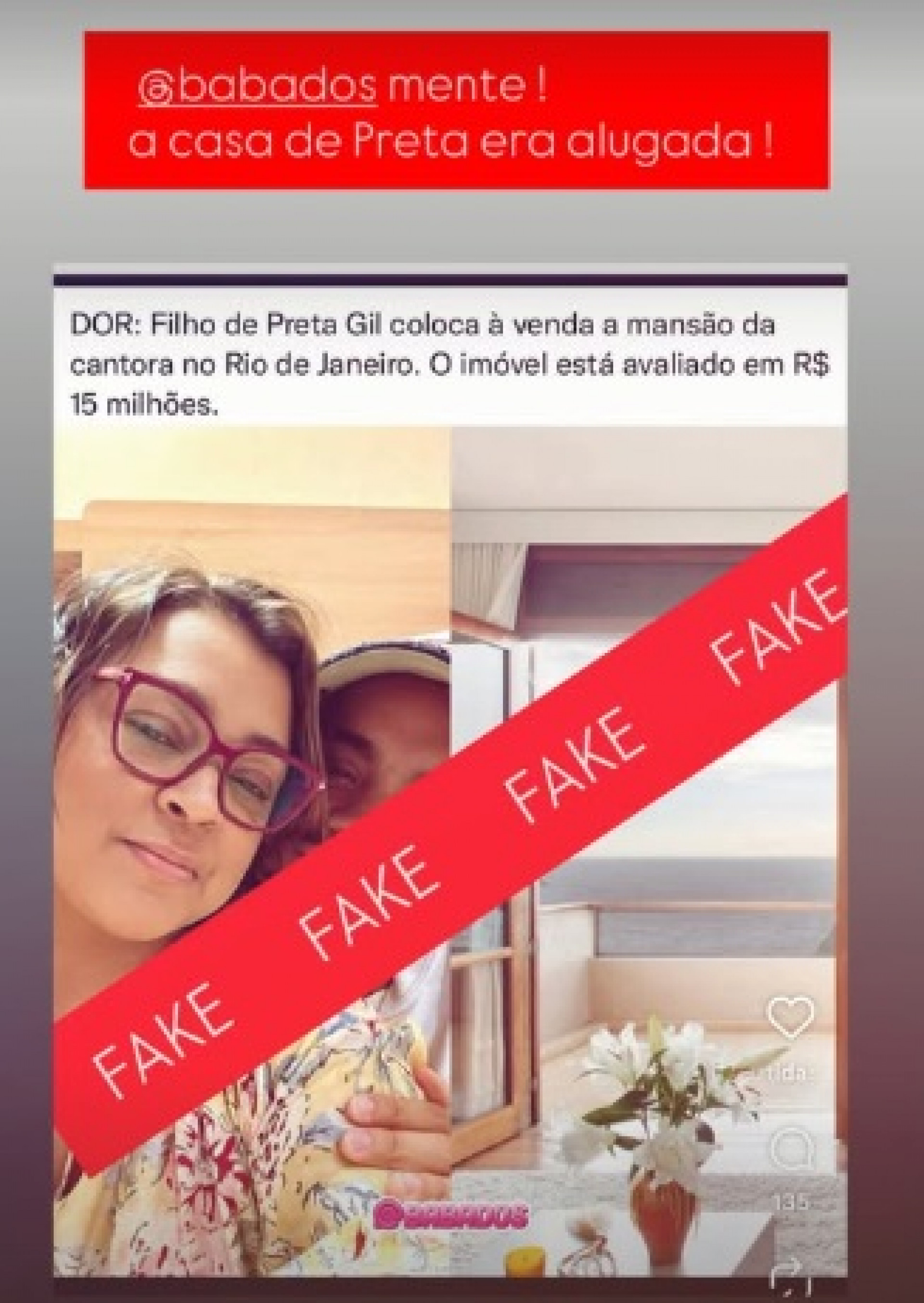 Flora Gil usou as redes sociais para desmentir especulações sobre casa de Preta Gil - Reprodução/Instagram 