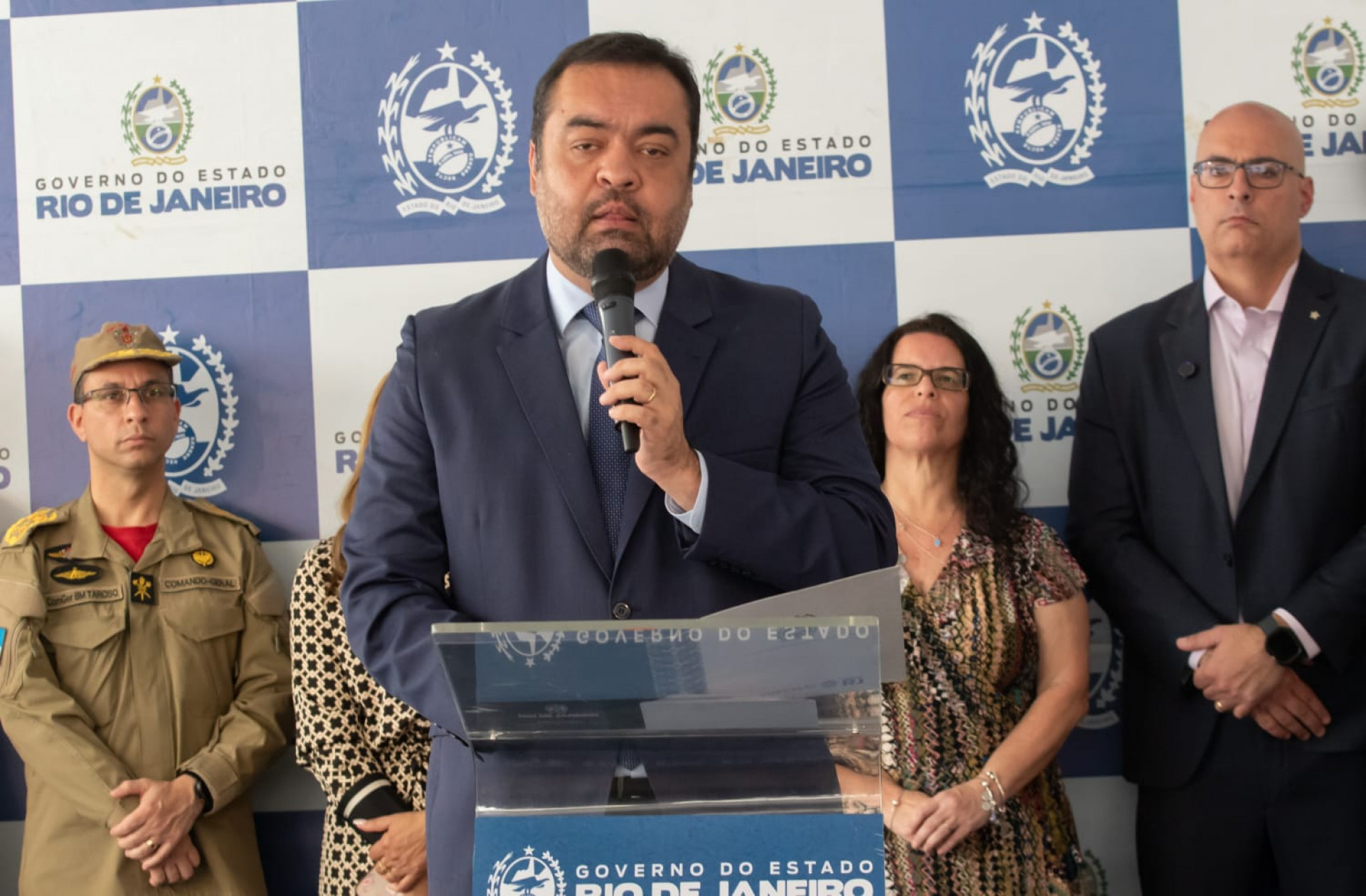 O governador Cl&aacute;udio Castro participa da inaugura&ccedil;&atilde;o da nova Delegacia da Mulher na G&aacute;vea - &Eacute;rica Martin / Ag&ecirc;ncia O Dia 