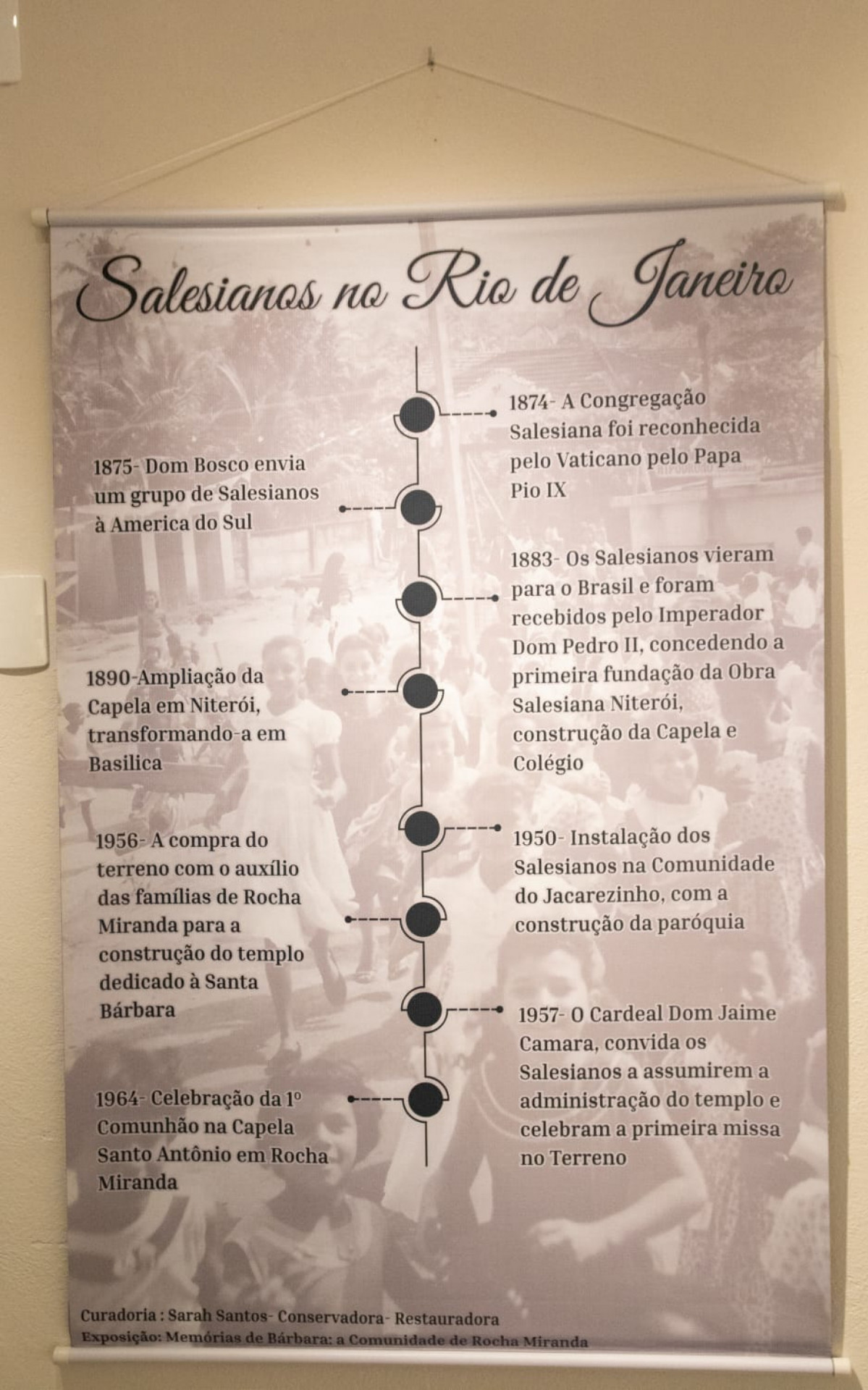 Linha do tempo dos salesianos no Rio de Janeiro exposta na paróquia