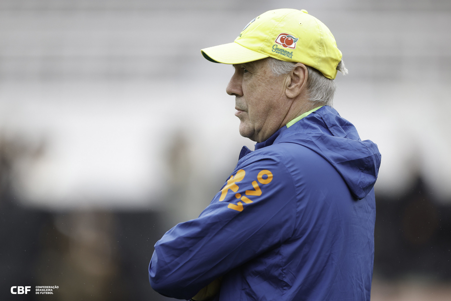 Ancelotti em treino da sele&ccedil;&atilde;o brasileira - Rafael Ribeiro/CBF