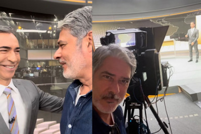 'Tá chegando a hora': William Bonner surpreende Tralli com visita ao Jornal Hoje