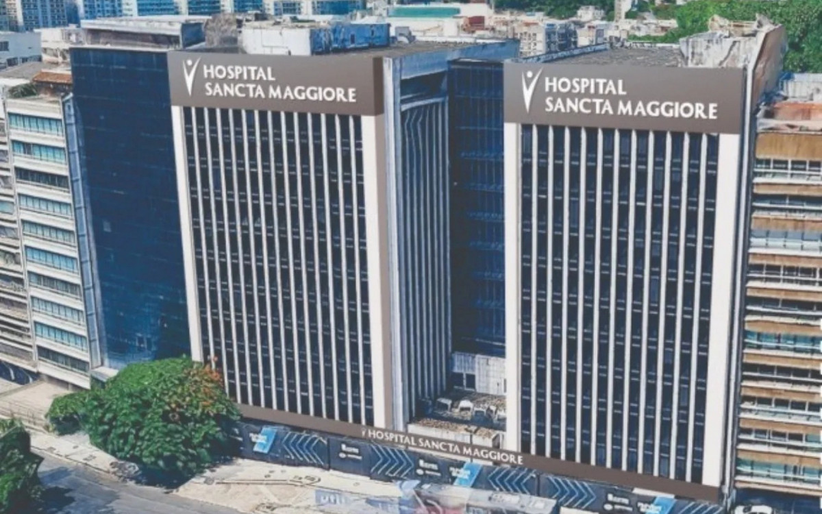Fachada do Hospital Sancta Maggiore Mônaco, que a Prevent Senior quer construir na Avenida Pasteur, em Botafogo