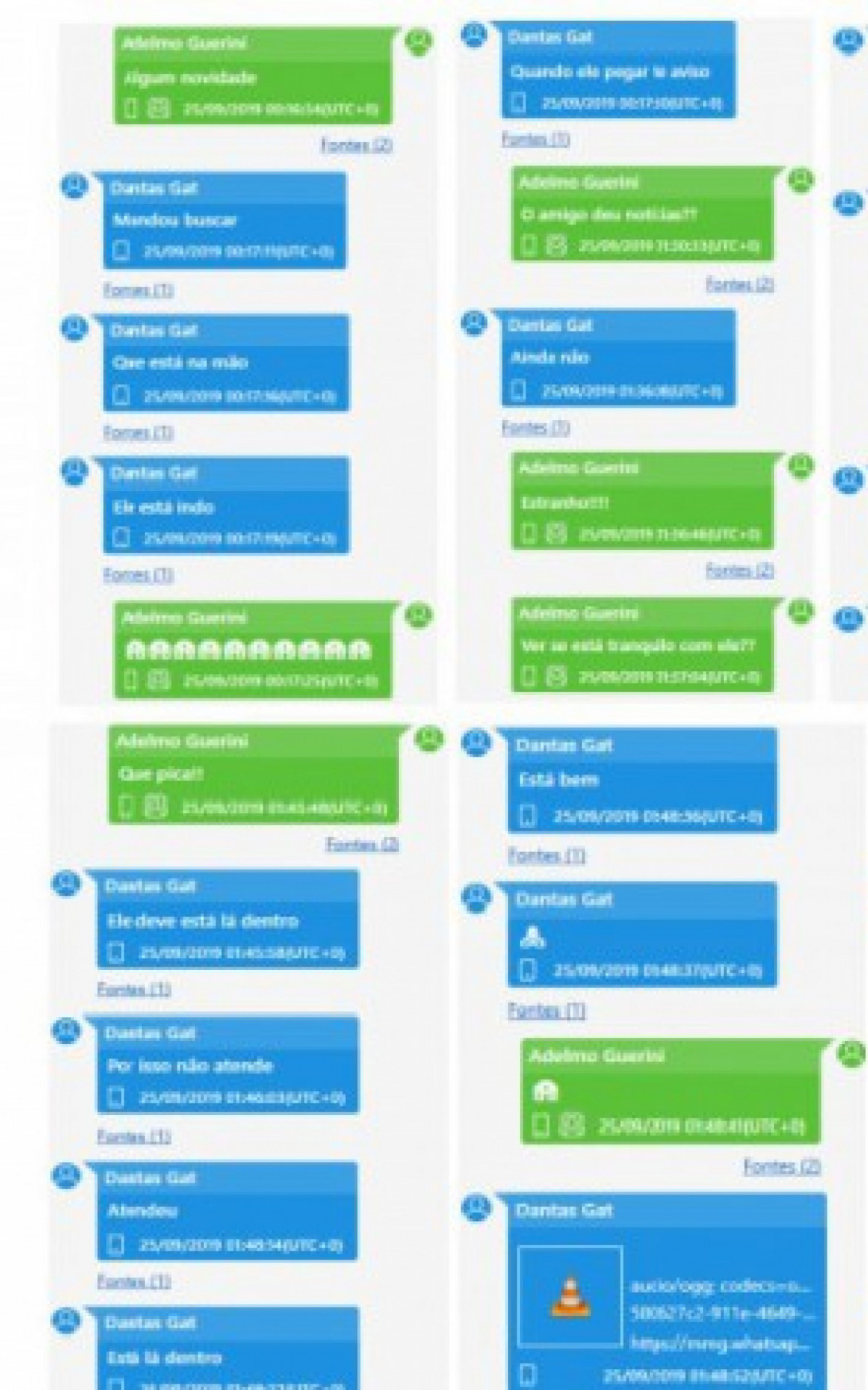 Troca de mensagens em grupo 'Os Mercenários' mostra participação de Adelmo Guerini - Reprodução