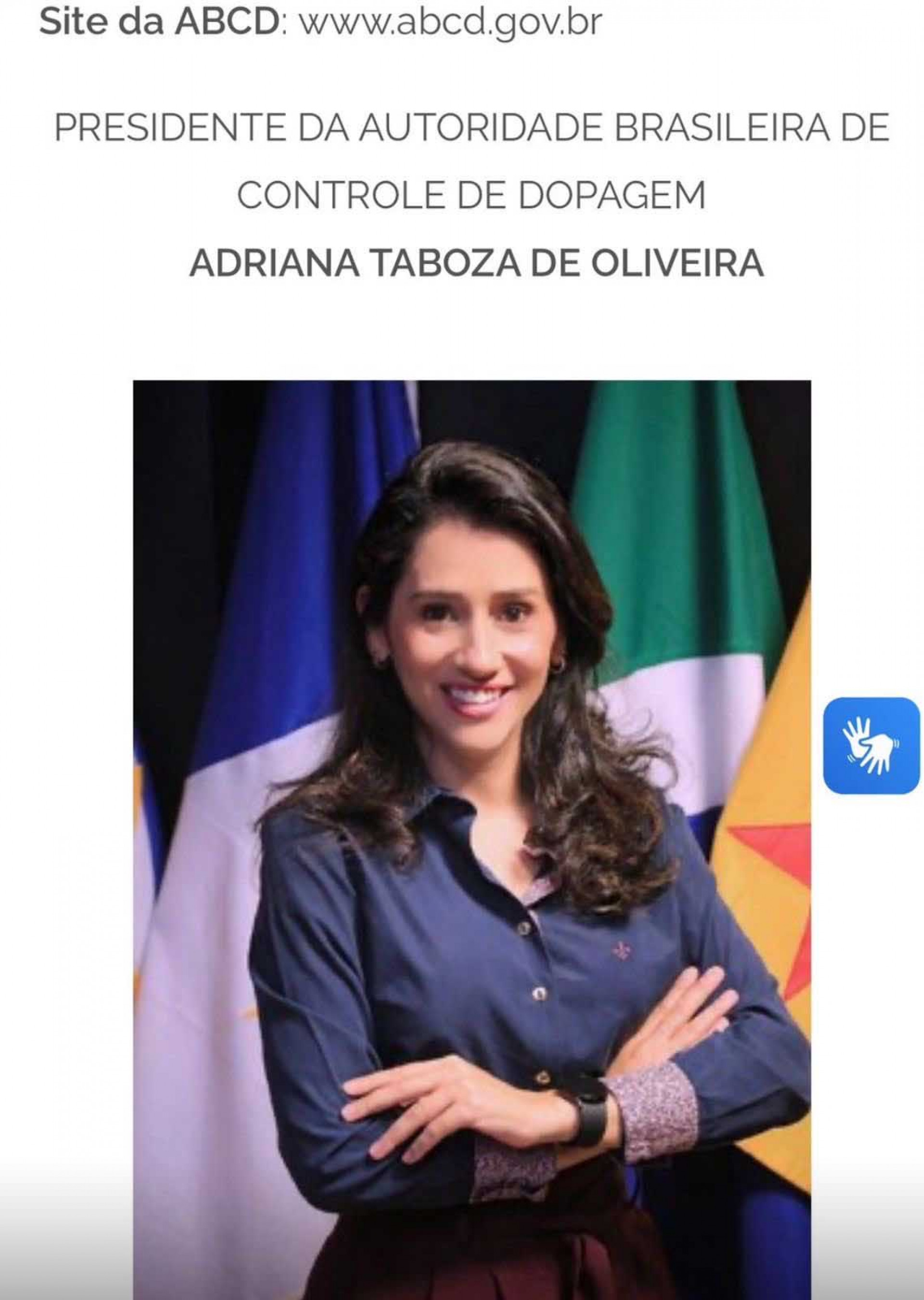 Adriana Taboza presidente da Autoridade Brasileira de Controle de Dopagem (ABCD) - Internet