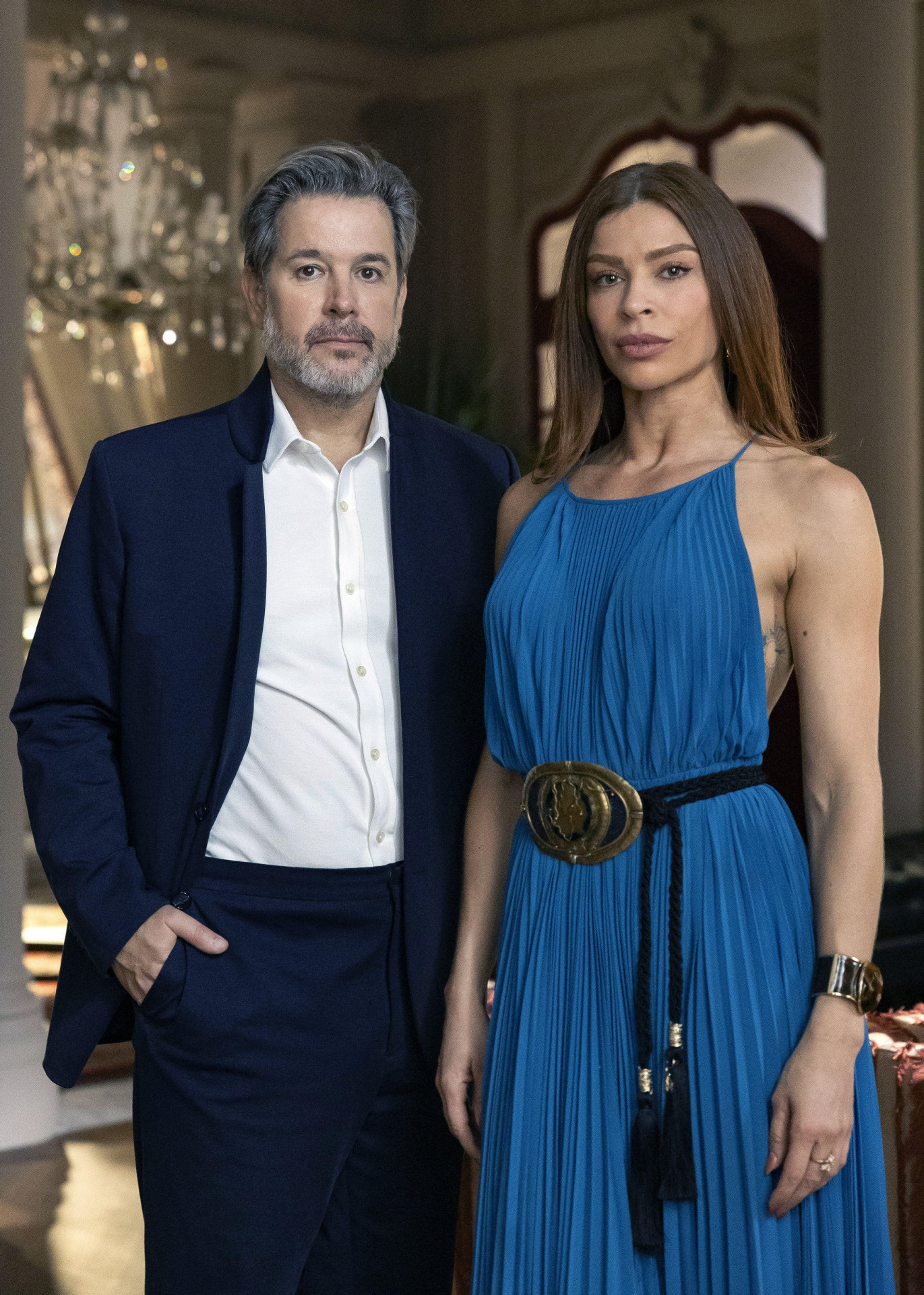 Santiago Ferette (Murilo Benício) e Arminda (Grazi Massafera), - TV Globo/ Manoella Mello