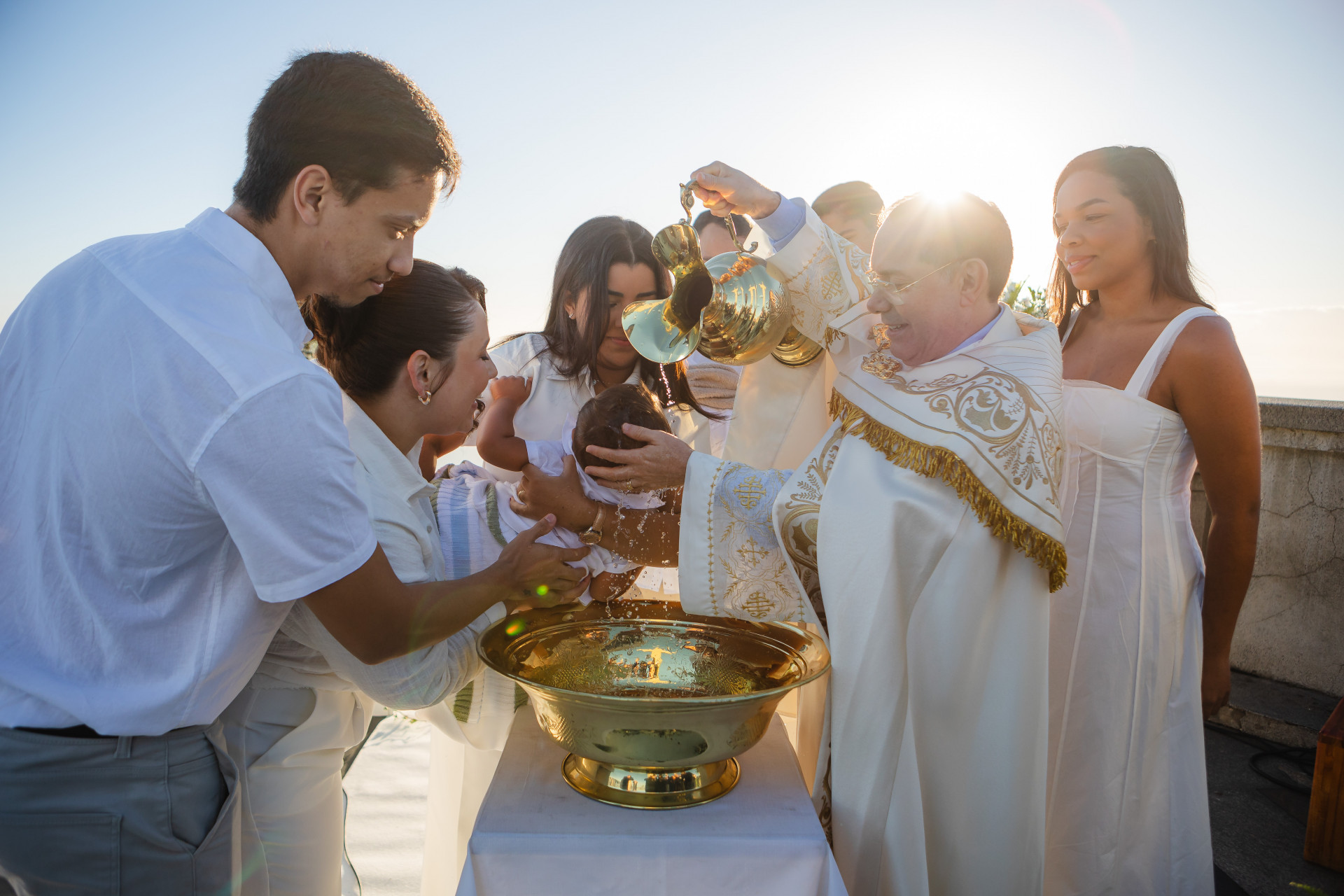 João Gomes e Ary Mirelle batizaram os filhos, Joaquim e Jorge  - Divulgação